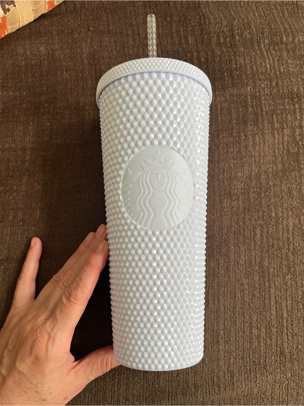 Starbucks White Textured Studded Tumbler with Clear Straw 24oz